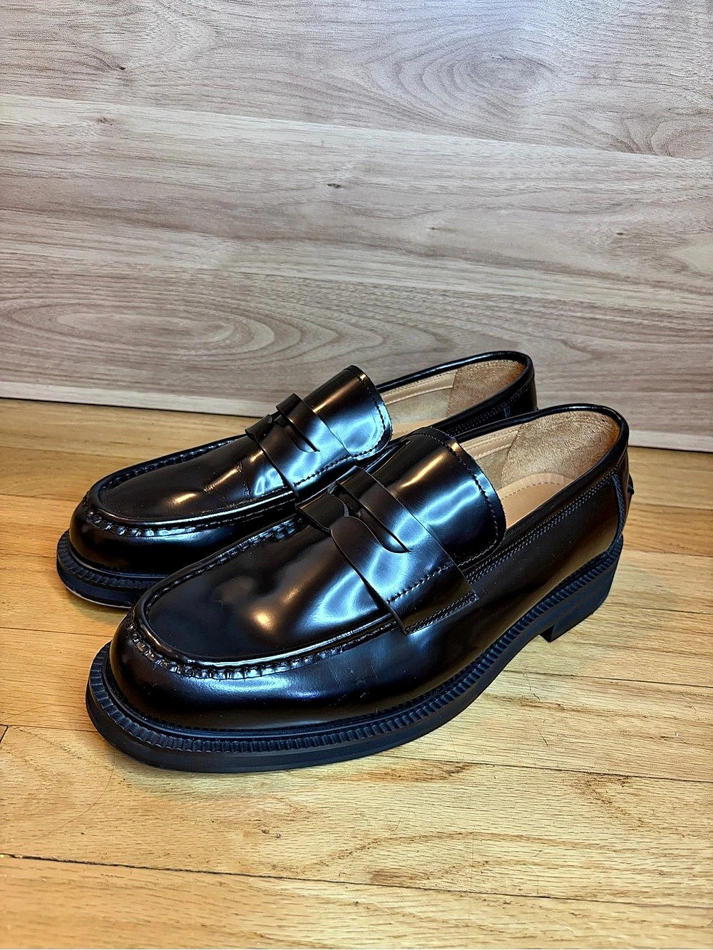 Open Edit Bond Black Men's Penny Loafers - Size 10
